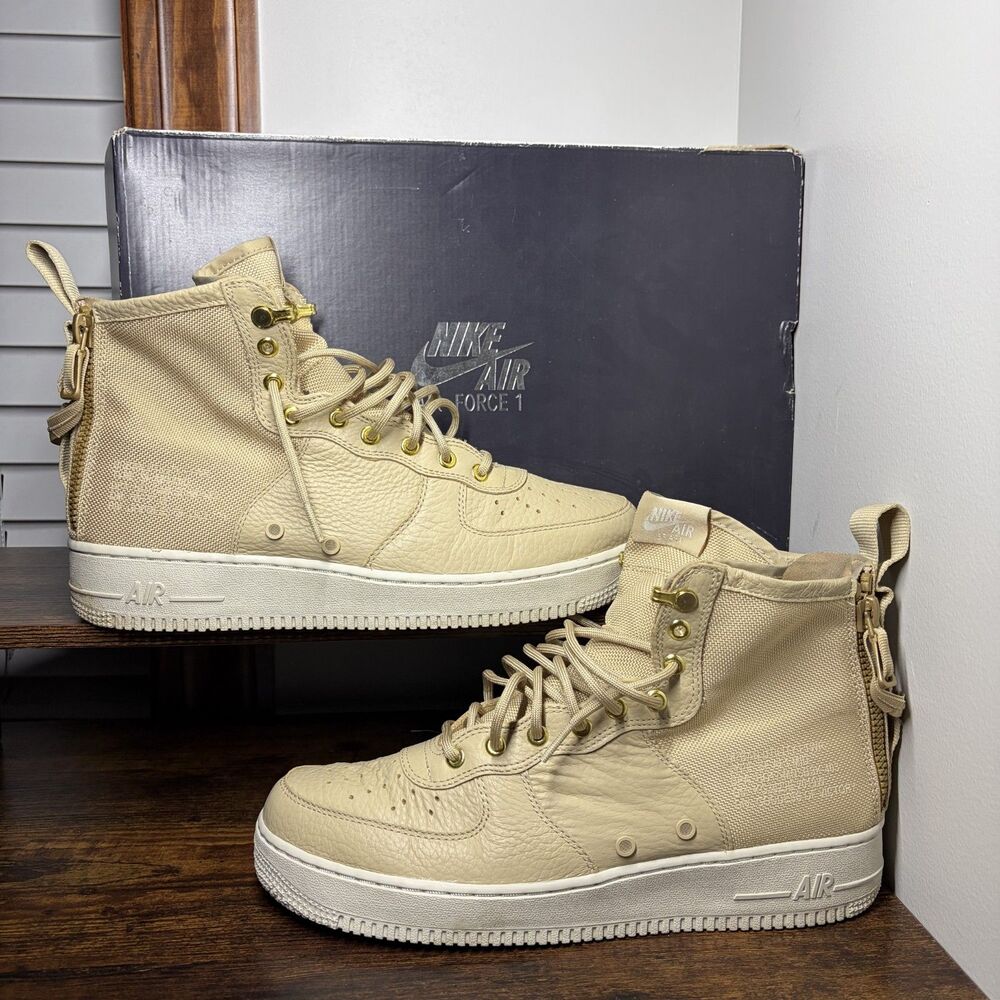 Size 10.5 - Nike SF Air Force 1 Mid Mushroom Sneakers - Excellent Condition
